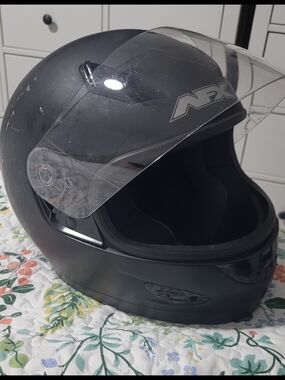 Matte Black Full-Face Motorcycle Helmet with Clear Visor